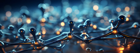 Molecular structure. 3d illustration. Science and technology background.の素材