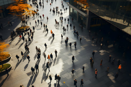People walking in the City of London.の素材