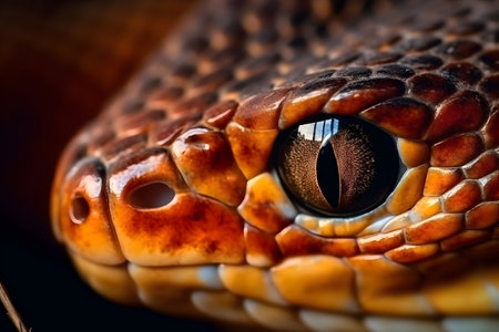 Close-up of the eye of a snake. Macro image.の素材