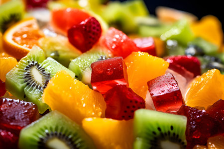 Fruit salad with kiwi, orange, strawberry and pomegranateの素材