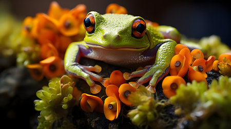 Red-eyed tree frog (Litoria caerulea)の素材