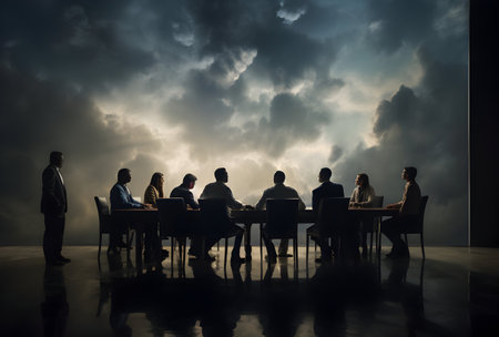 Diverse Business People Meeting Conference Seminar Office Concept. Silhouetteの素材