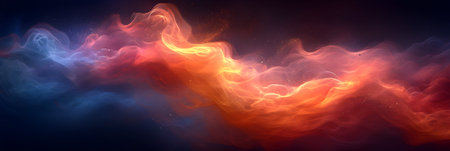 Fantastic abstract space background. Colorful glowing nebula.の素材