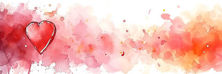 Valentines day background with watercolor hearts. Vector illustration.の素材