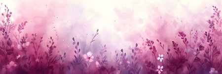 Abstract watercolor background with flowers and leaves. Spring and summer.の素材