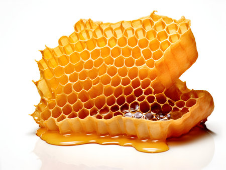 Honeycomb with honey on a white background. Isolated.の素材
