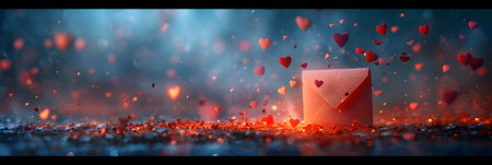 Valentine's day background with heart. 3d rendering.の素材