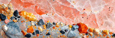 Marble stone texture background. Marbles of different sizes and colors.の素材