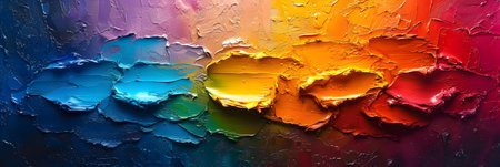 Abstract oil painting on canvas. Multicolored background. Fragment of artwork.の素材