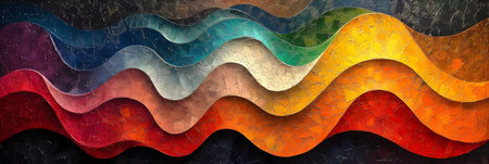 abstract background with multicolored wavy lines. 3d renderingの素材