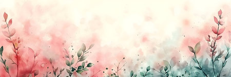 Watercolor floral background. Hand painted illustration for your design. Vector.の素材