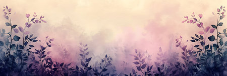 Abstract floral background with watercolor flowers and leaves. Vector illustration.の素材