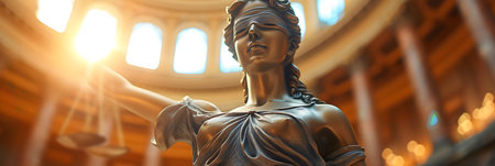 Statue of justice in the United States Capitol building, Washington DC, USAの素材