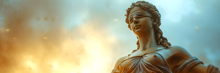 Statue of the goddess of justice. Conceptual image. 3d renderingの素材