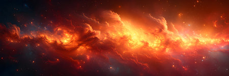 Abstract fire background. Fire in the space. Elements of this image furnished by NASAの素材