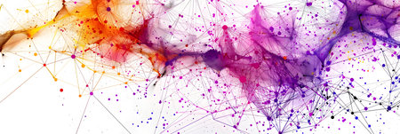 Abstract futuristic background. Molecules technology with polygonal shapes, connecting dots and lines.の素材