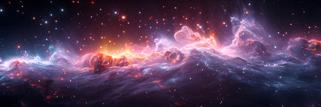 Abstract starry space background. 3d rendering, 3d illustration.の素材