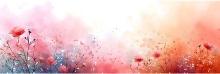 Watercolor floral background. Hand painted flowers. Vector illustration for your design.の素材