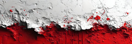 Red and white paint on the wall. Abstract background. 3d renderingの素材