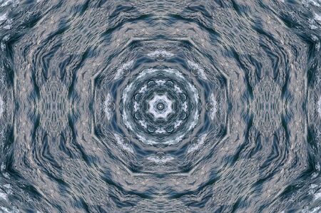 Beautiful blue ocean waves kaleidoscope effectの写真素材