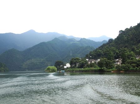 Nature scenery view with river and mountainの写真素材