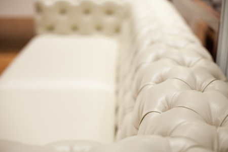 Ivory back of a  luxury leather sofaの写真素材