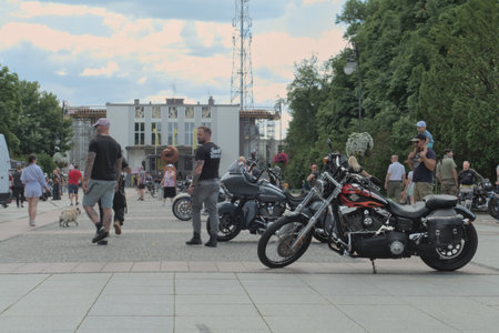 Harley Day III BiaÅystok, Podlaskie/Poland 07.07.2023-festival rally of lovers of motorization and the Harley Davidson brandのeditorial素材