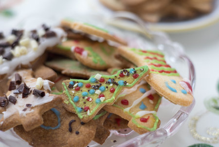 Homemade cookies prepared for Christmas Eve dinner