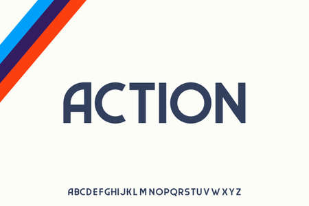 retro font alphabet setのイラスト素材