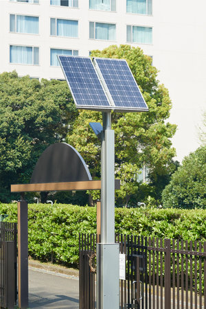 Solar power in the parkの写真素材