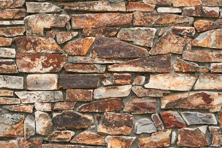 Texture of brown stone wallの写真素材