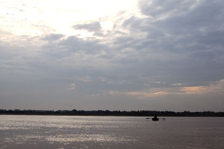 Ganges River Varanasi Indiaの写真素材