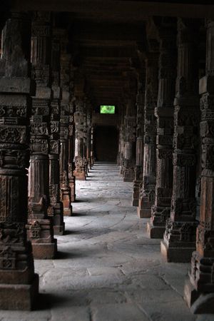 qutub mina is the tallest brick minaret in the worldの写真素材