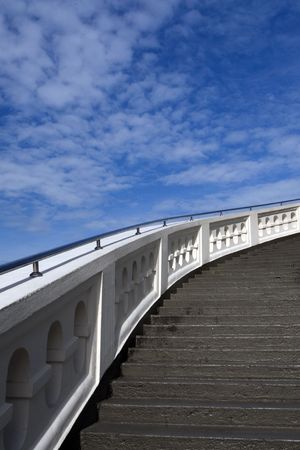 Stairs towards to blue skyの写真素材