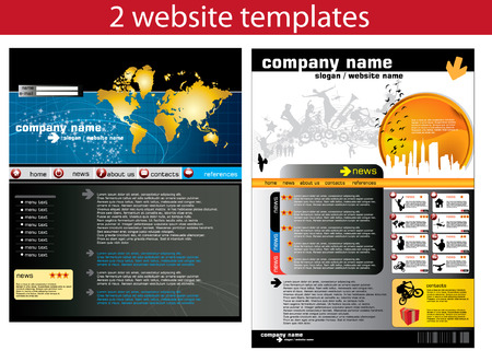 2 website design templates easy to editableのイラスト素材