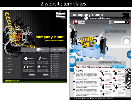 2 website templates easy editableのイラスト素材