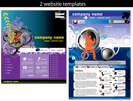 2 website templates easy editableのイラスト素材