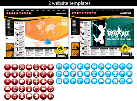 2 website templates easy editableのイラスト素材