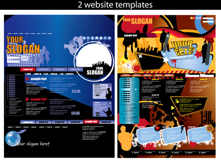2 website templates easy editableのイラスト素材