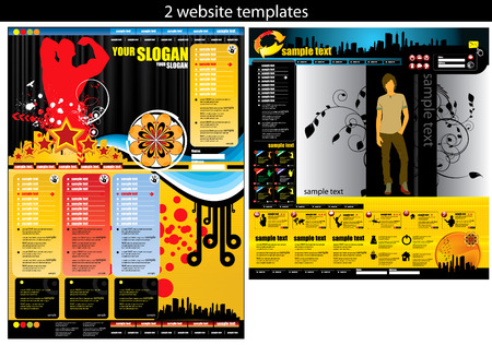 2 website templates easy editableのイラスト素材