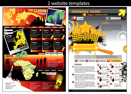 2 website templates easy editableのイラスト素材