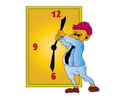 Businessman with clockのイラスト素材