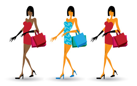 Fashion shopping femaleのイラスト素材