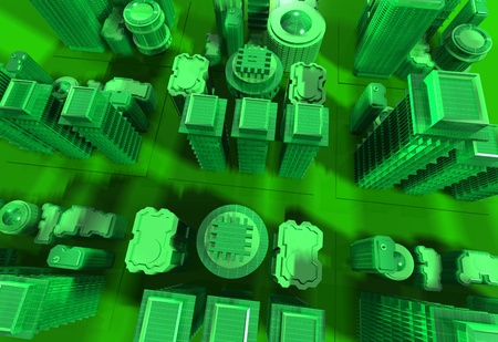 3d render of a city modelの写真素材