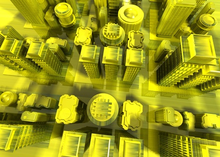 3D image of cityの写真素材