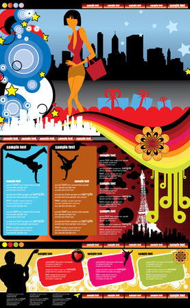 Web site design template, vector.のイラスト素材