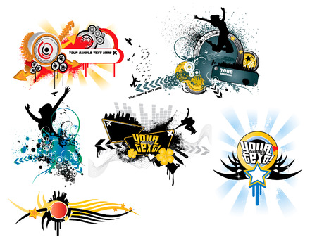 illustration of abstract funky banner のイラスト素材