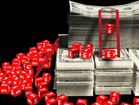 Symbols of percent. 3d illustrations の写真素材