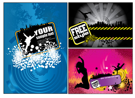 Dance background set for posters or banners のイラスト素材