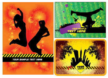 Dance background set for posters or banners のイラスト素材